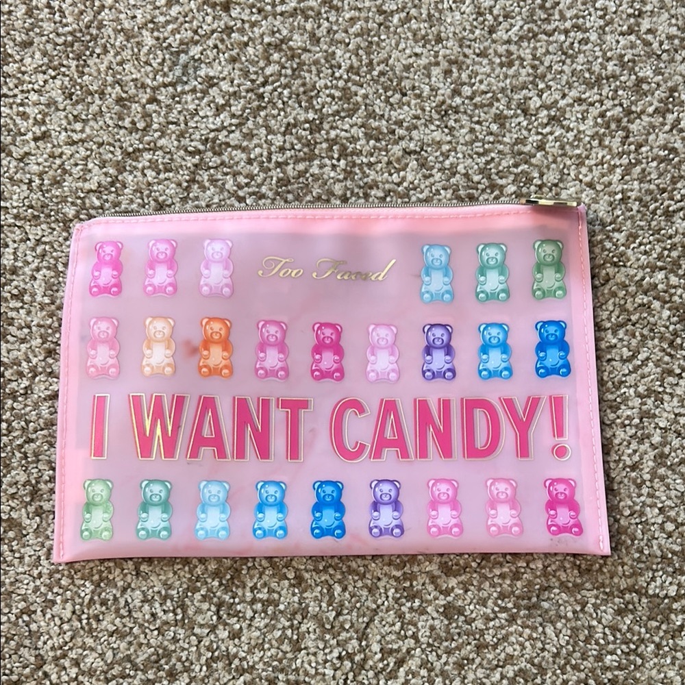 Too Faced Pink Gummy Bear Pouch